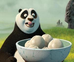 Puzzle Kung Fu Panda θέλει να φάει μερικά μπισκότα από ρύζι